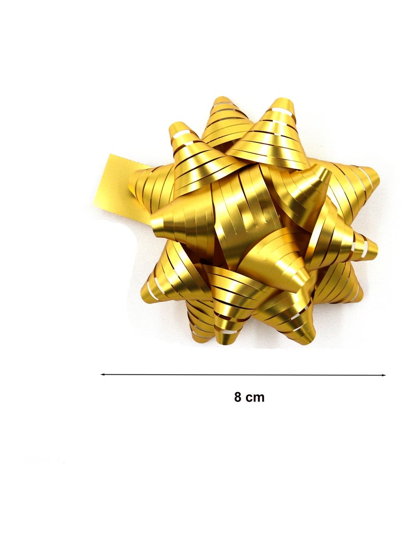 Repro Design - 8 cm Pole Star Gold Bow Ornament 5 Pieces - Image 1