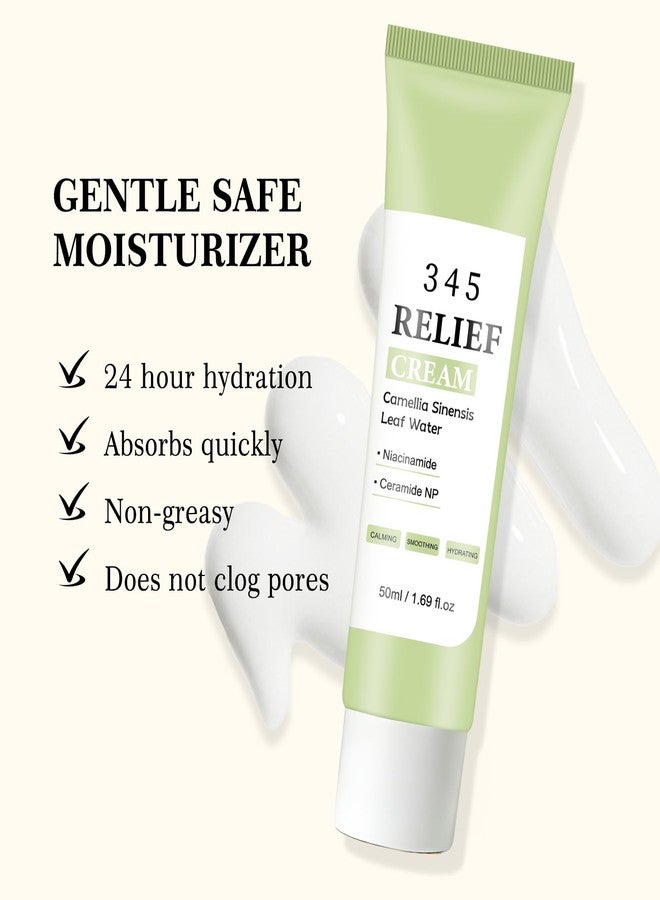 IREV 345 Relief Cream, Face Moisturizer For Soothing And Blemish Care With Vitamin C, Ceramidenp, Face Cream Skin Care For All Skin Types - Image 4