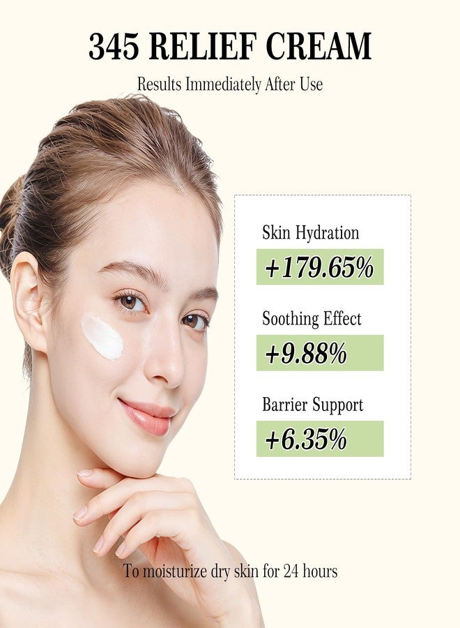 IREV 345 Relief Cream, Face Moisturizer For Soothing And Blemish Care With Vitamin C, Ceramidenp, Face Cream Skin Care For All Skin Types - Image 2