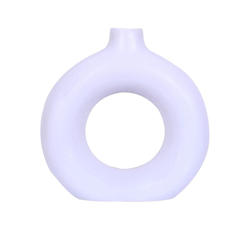 Solida SOLIDA Ceramic Ring Pot Beautiful Ceramic Decorative Vases with Unique Quality for Home Décor Table Flowers Pot Flower Planter Bedroom Side Corner Living Room Decoration Indoor (Pack of 1)  - Image 2