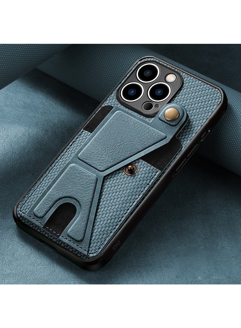 iPhone 15 Pro Wallet Case Cover with Phone Holder and Hand Strap, Anti-scratch Shockproof Protective Leather Kickstand Card Slots Back Case Accessories Protection Protector for iPhone 15 Pro  - Image 1