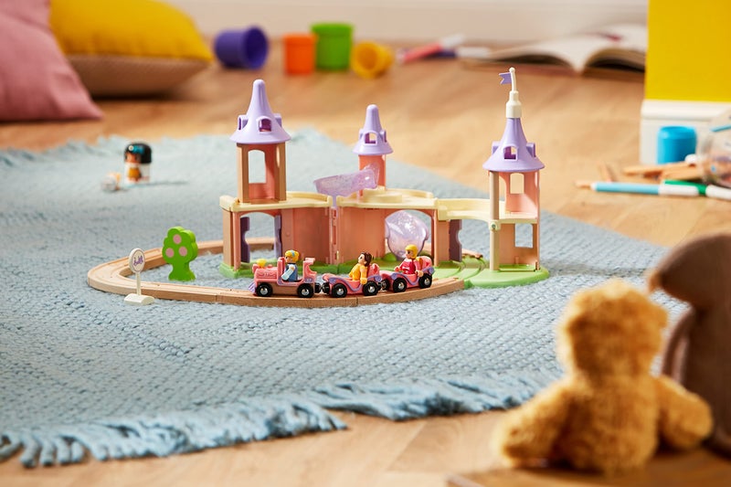 BRIO World Disney Princess Castle Set  18Piece FSCCertified Wood Train Set and Accessories  Includes Moveable Classic Disney Princess Figurines Castle Tracks  More  Kids Ages 3  Up - Image 3