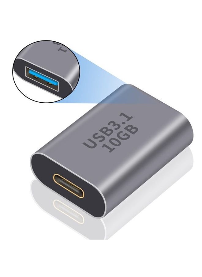 Duttek - USB C Female to USB Female Adapter 3.1 Gen2, USB 3.1 A to USB Type C Adapter Double-Sided 10 Gbps Support Data Sync and Charging for Laptop, PC etc 1Pack - Image 1