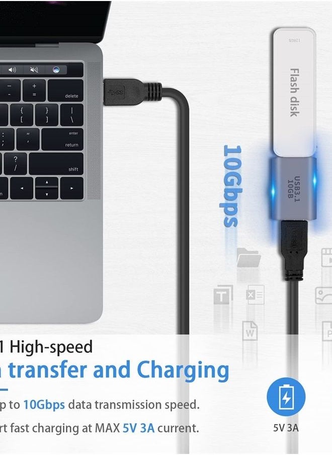 Duttek - USB C Female to USB Female Adapter 3.1 Gen2, USB 3.1 A to USB Type C Adapter Double-Sided 10 Gbps Support Data Sync and Charging for Laptop, PC etc 1Pack - Image 1