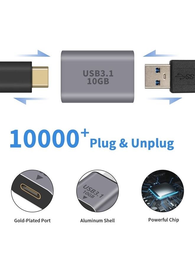 Duttek - USB C Female to USB Female Adapter 3.1 Gen2, USB 3.1 A to USB Type C Adapter Double-Sided 10 Gbps Support Data Sync and Charging for Laptop, PC etc 1Pack - Image 1