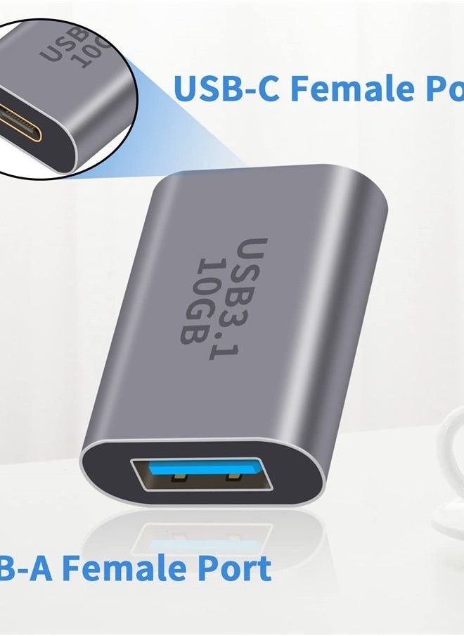 Duttek - USB C Female to USB Female Adapter 3.1 Gen2, USB 3.1 A to USB Type C Adapter Double-Sided 10 Gbps Support Data Sync and Charging for Laptop, PC etc 1Pack - Image 1
