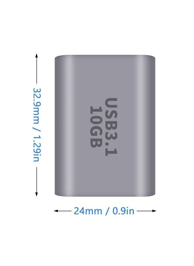 Duttek - USB C Female to USB Female Adapter 3.1 Gen2, USB 3.1 A to USB Type C Adapter Double-Sided 10 Gbps Support Data Sync and Charging for Laptop, PC etc 1Pack - Image 1