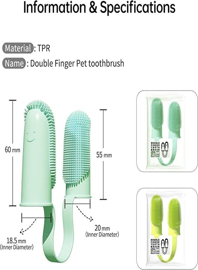 SHOPONIL Dog Toothbrush with 135-Surround Bristles Easy Teeth Cleaning and Double-Finger Toothbrush Dental Care Ideal for Puppies, Cats, and Small Pets (Multicolor) - Image 5