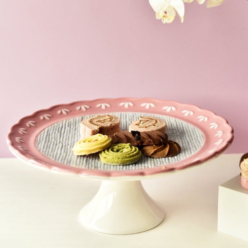 Ceramic Plate for Valentine's Day Household Fruit Plate Heart Pattern Cake Stand Dessert Plate - Image 4