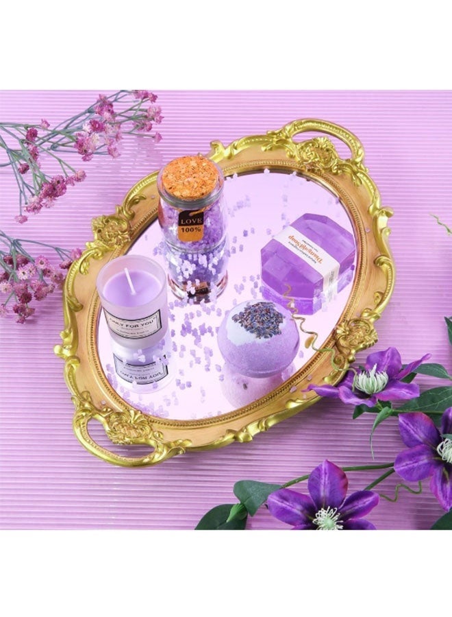 Premium Purple Self-Care Gift Set - Relaxing Bath Bombs  Soothing Candles u0026 More for Ultimate Pampering - Image 4
