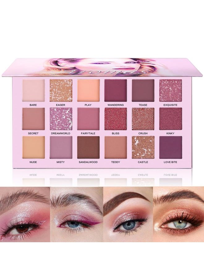 CHARMCODE Professional 18 Colors Aromas Nude Eyeshadow Palette Long Lasting Multi Reflective Shimmer Matte Glitter Pressed Pearls Eye Shadow Makeup Pallet Kit  - Image 1