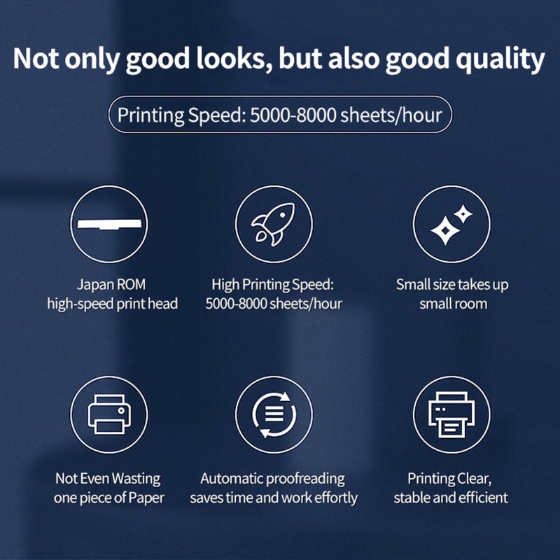 Thermal Label Printer 40-80mm Paper Width, 180mm/s High Speed Printing - All-in-One Compatibility, 203dpi Clear Resolution Shipping Label Printer for E-commerce, Warehouse, Retail Store, Office - Image 4
