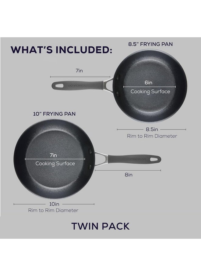 Circulon Circulon A1 Series with ScratchDefense Technology Nonstick Induction Frying Pans/Skillet Set, 8.5 Inch and 10 Inch - Graphite, Skillet Set (8.5" & 10")  - Image 2