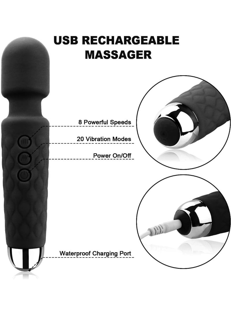 eCares® Handheld Wireless Deep Tissue Body Massager, Powerful Percussion Massage, 3 Speed Modes, Rechargeable & Cordless, Muscle Pain Relief for Neck, Back, Shoulders & Legs, Black. - Image 5