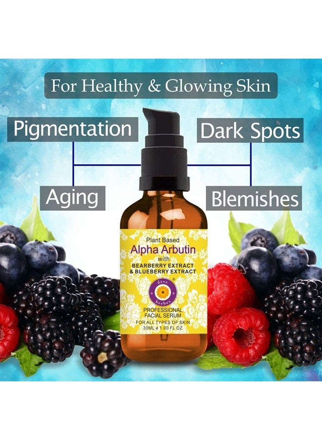 Deve Herbes Plant Based Alpha Arbutin Face Serum with Bearberry, Wheat, Mulberry, Blueberry & Pomegranate Extract for Personal Care 30ml (1 oz) + Pure Vitamin E Oil 30ml (1 oz) - Image 4