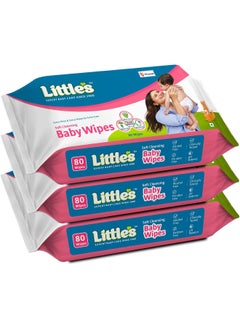 Little's Little's Soft Cleansing Baby Wipes (Pack of 3, 80 Wipes)  - Image 1