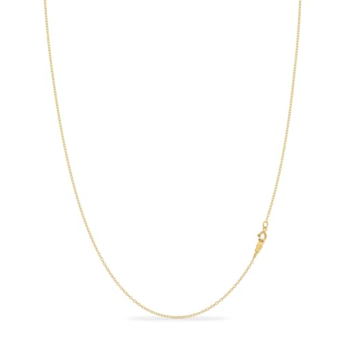 KEZEF 1mm 925 Sterling Silver Necklace for Women | 16-36 inch long Silver, 18k Gold, Rose Gold Necklaces for Women - Made In Italy Real Cable Chain Jewelry | Dainty cadena de plata s925 para mujer - Image 1