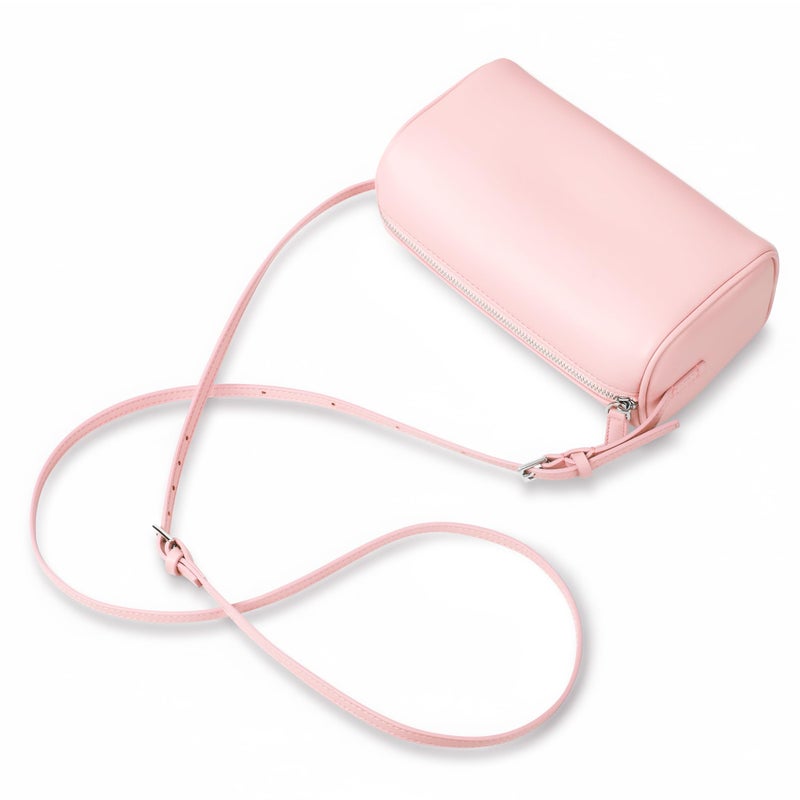 Party Hobo Crossbody Bags For Women,Vegan Leather Barrel Bag For Ladies,Designer Mini Pruse With Adjustable Strap,Baby Pink - Image 4