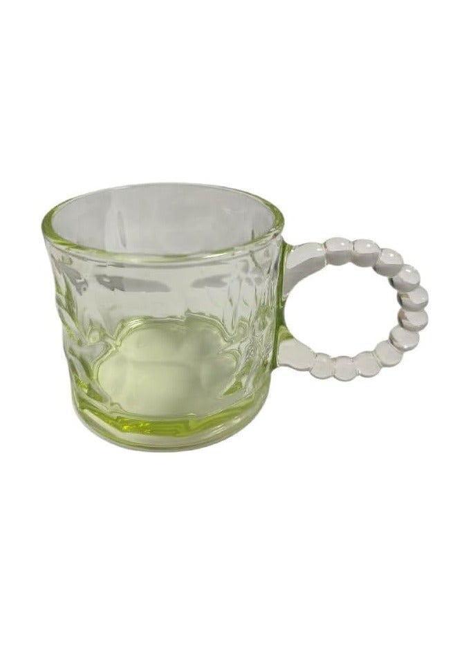 Spaceshoop Large Glass Cup for Hot and Cold Drinks, Soup Cup, Double Duty, with Handle, Perfect for Coffee, Tea, Milk 320ML - Image 1