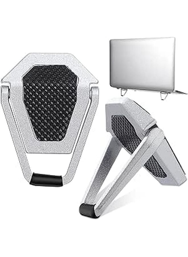Adjustable Alloy Laptop Cooling Stand Foldable Portable For Travel Office Silver Black - Image 1