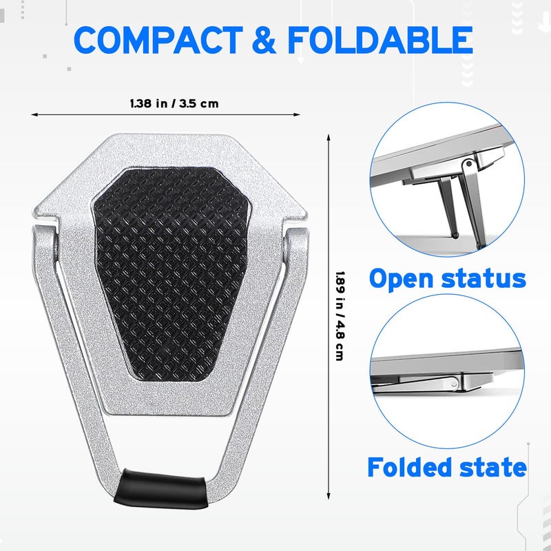 Adjustable Alloy Laptop Cooling Stand Foldable Portable For Travel Office Silver Black - Image 3