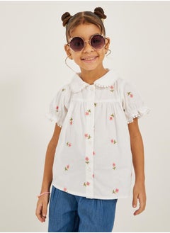 Styli Floral Embroidered Puff Sleeve Shirt  - Image 2