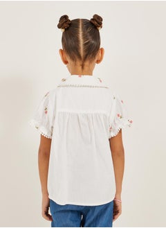 Styli Floral Embroidered Puff Sleeve Shirt  - Image 5