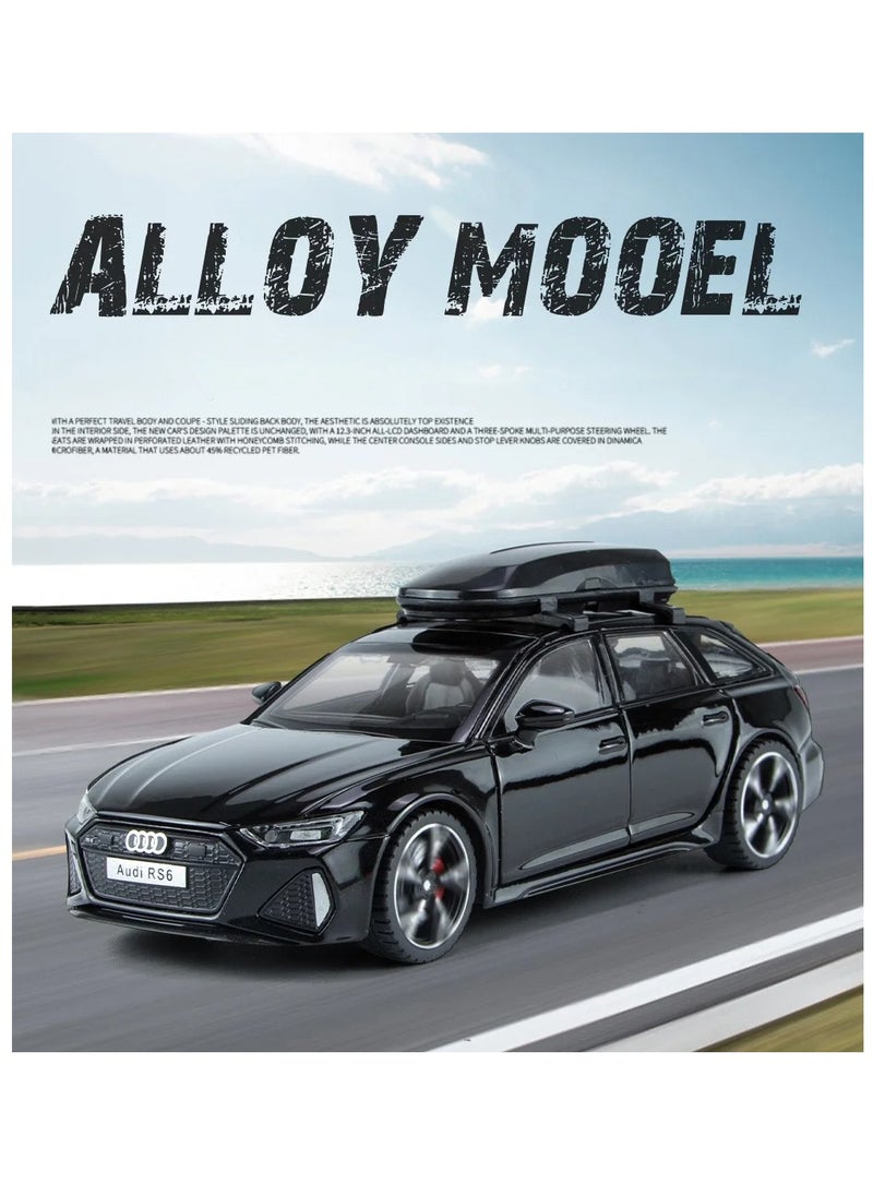 AROAQ - Scale Finished Model Car, 1/32 Audi Rs6 Toy Car Model With Sound And Lights , Simulation Diecast Alloy Sports Car Model Collection Ornament With Openable Doors, (Grey) - Image 1