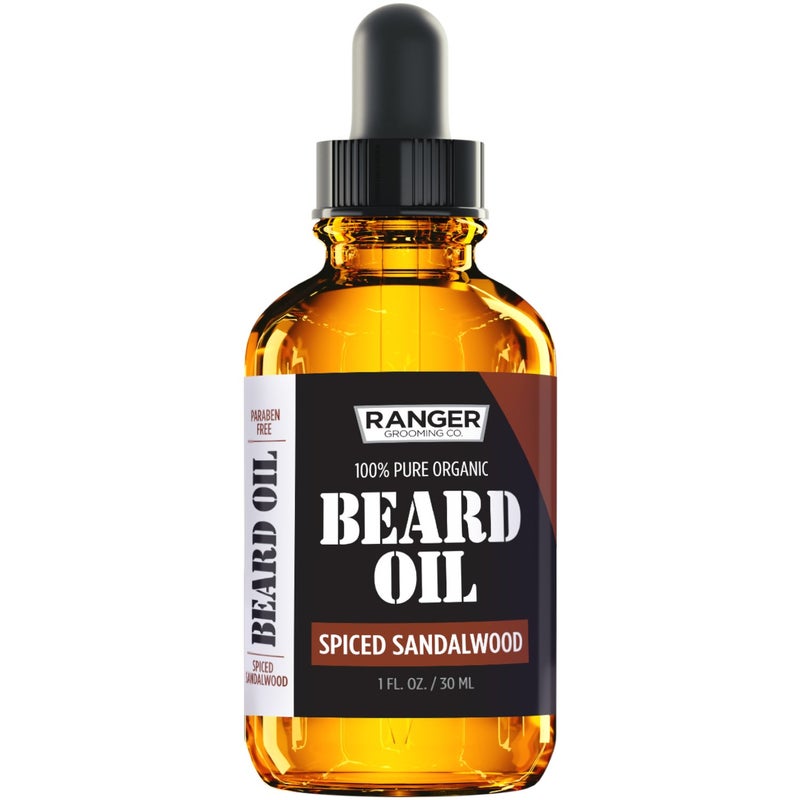 Leven Rose Spiced Sandalwood Beard Oil & Leave In Conditioner by Ranger Grooming Co, 100% Pure Natural Organic for Groomed Beards, Mustaches, and Moisturized Skin 1 oz - Image 3