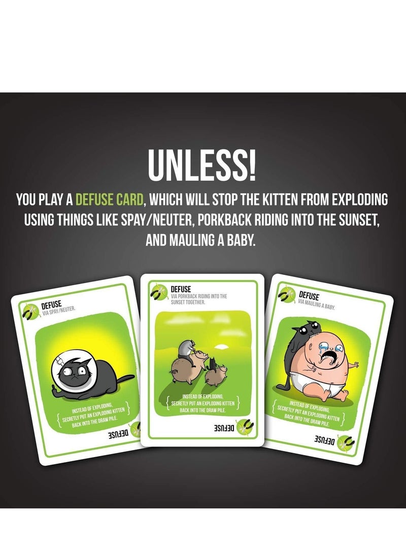 إكسبلودنج كيتنس أل أل سي - Exploding Kittens NSFW - لعبة بطاقات الروليت الروسية للكبار ، ألعاب الشرب للبالغين - ألعاب الورق للبالغين والمراهقين - 2-5 لاعبين ، أسود - Image 1