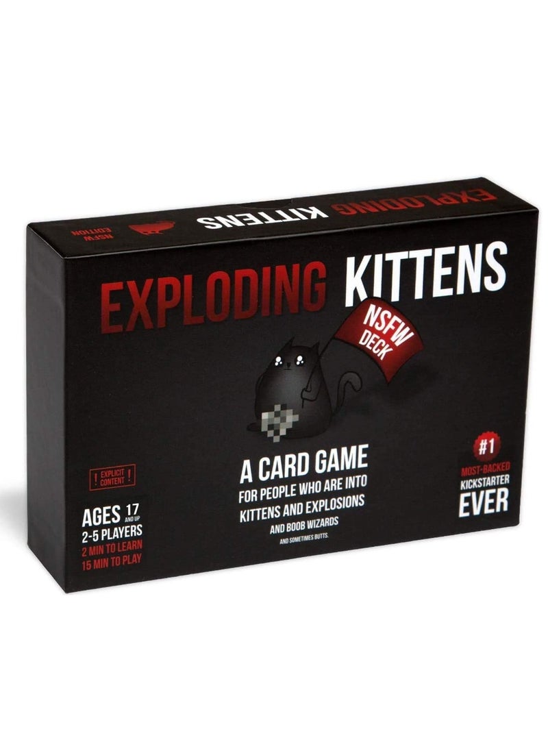 إكسبلودنج كيتنس أل أل سي - Exploding Kittens NSFW - لعبة بطاقات الروليت الروسية للكبار ، ألعاب الشرب للبالغين - ألعاب الورق للبالغين والمراهقين - 2-5 لاعبين ، أسود - Image 1