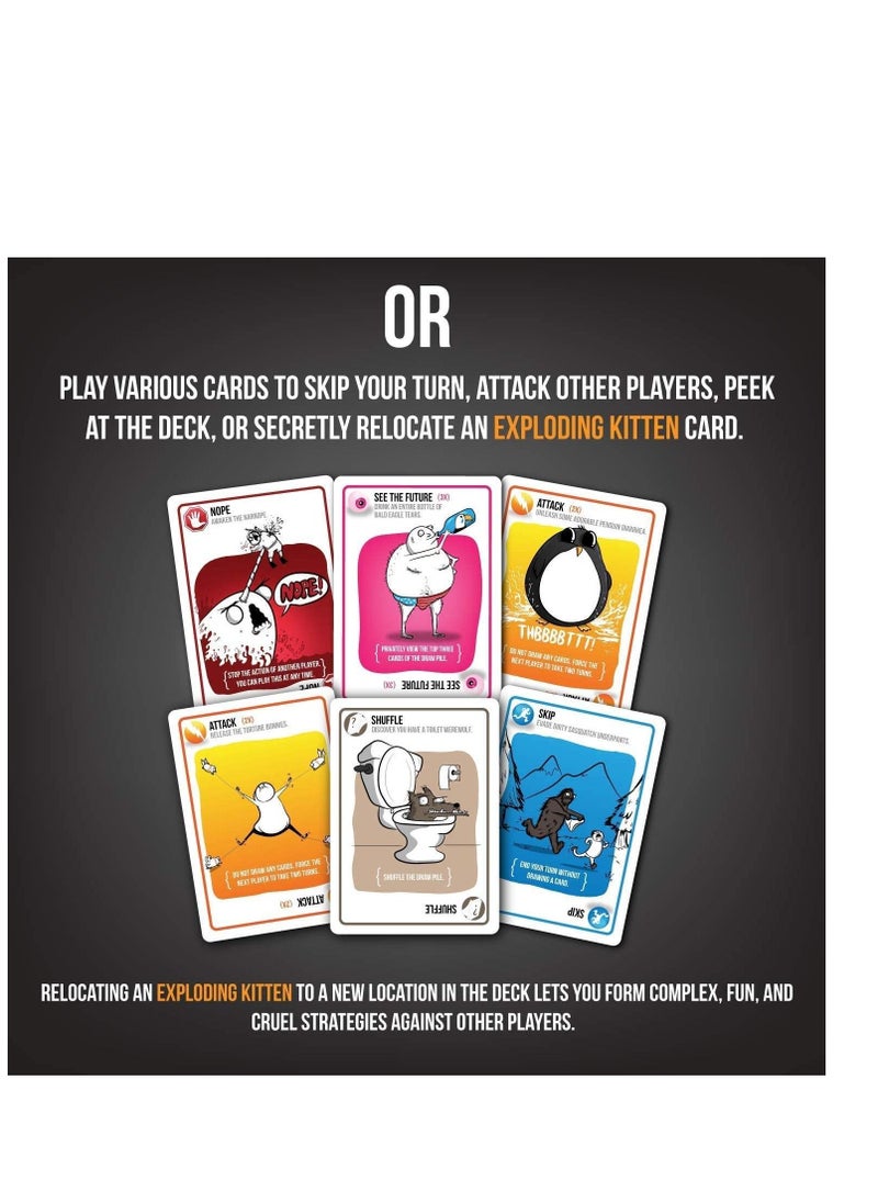 إكسبلودنج كيتنس أل أل سي - Exploding Kittens NSFW - لعبة بطاقات الروليت الروسية للكبار ، ألعاب الشرب للبالغين - ألعاب الورق للبالغين والمراهقين - 2-5 لاعبين ، أسود - Image 1