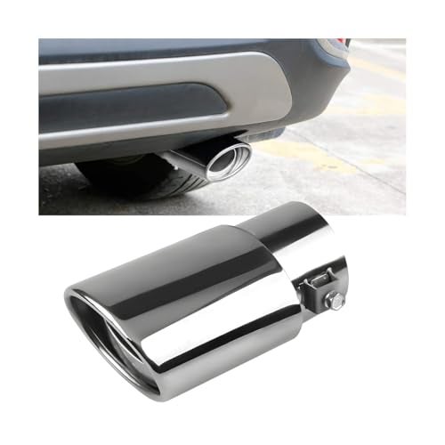 Ywdiml Stainless Steel Car Exhaust Tip 25 Inlet 3 Adjustable ChromePlated Curved Vehicle Muffler Finish Exhaust Tailpipe Automotive Tail Throat Tail Pipe Universal Fit Silver - Image 1