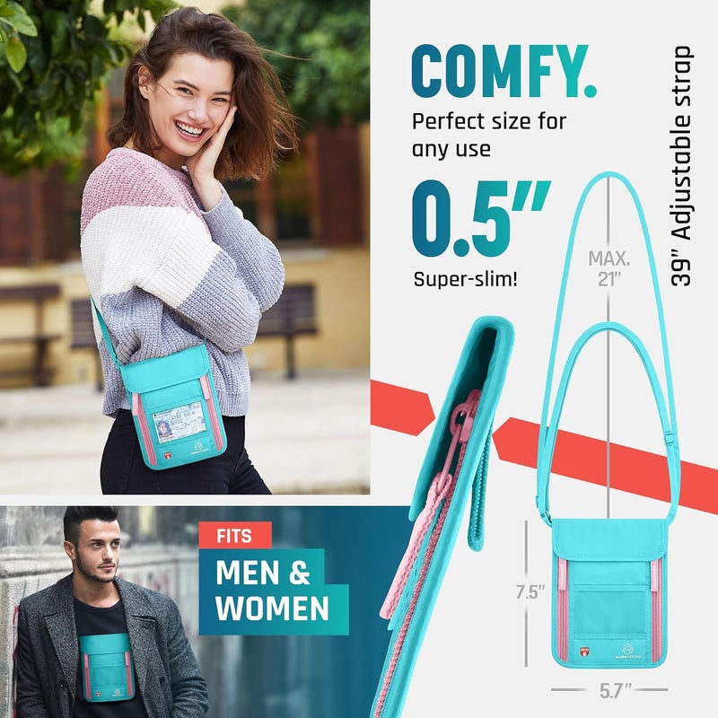 Alpha Keeper Neck Wallet, Travel Pouch For Passport Holder And Documents, Travel Neck Wallet For Traveling Women - Image 3