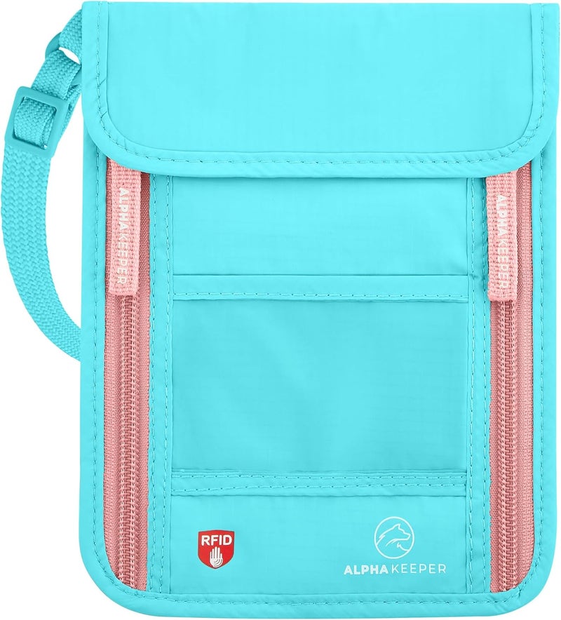Alpha Keeper Neck Wallet, Travel Pouch For Passport Holder And Documents, Travel Neck Wallet For Traveling Women - Image 1