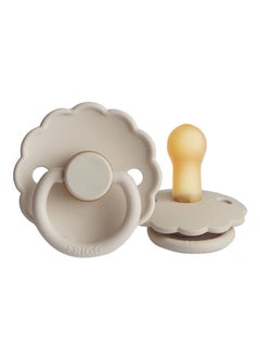 FRIGG Daisy Latex Baby Pacifier, 6-18 Months, Size 2, Pack of 1 - Sandstone  - Image 1