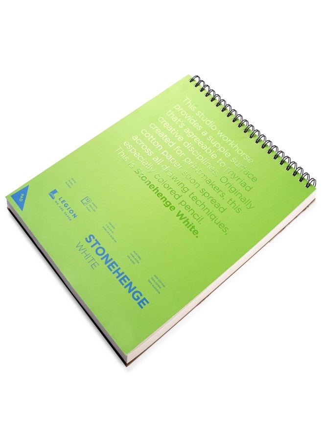 Stonehenge 100% Cotton Medium Weight Spiral Journal, White, 11 x 14 inches, 250gsm, 32 Sheets for Dry Media - Image 2