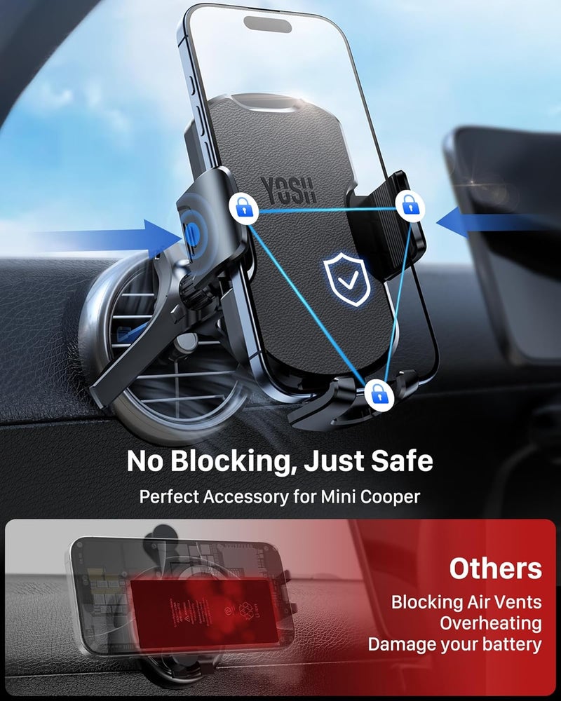 YOSH Smartphone Holder for Round Ventilation, Compatible with Mercedes-Benz A/B/C/V Class, Sprinter, Stable Triangle Hooks Car Smartphone Holder for iPhone Samsung Pixel Mercedes-Benz - Image 3