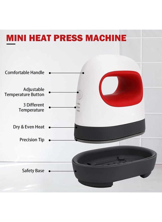 Mini Heat Press Machine,T-Shirt Printing Easy Heating Transfer Press Iron Machines for Clothes Bags Hats Pads Blanket Leather Portable HTV Vinly Projects DIY Home Business - Image 4