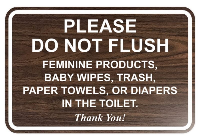 All Quality All Quality classic Framed Please Do Not Flush Thank You Bathroom Etiquette Sign - 6 x 8 (Walnut) 
