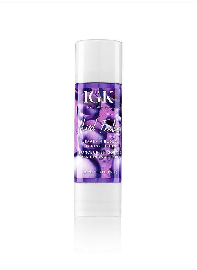 iGK MIXED FEELINGS Leave-In Blonde Toning Drops | Brighten + Neutralize Brass | Vegan + Cruelty Free | 1 Oz  - Image 1