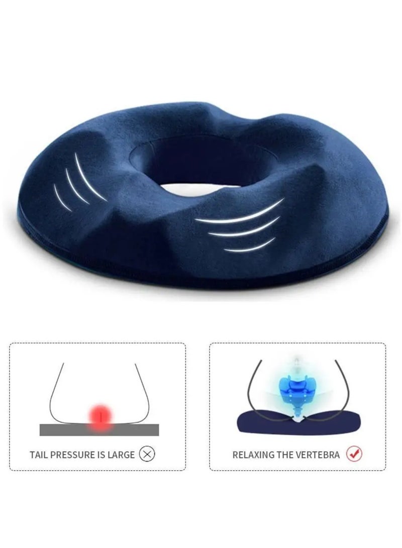 Donut Pillow Seat Cushion Hemorrhoid Coccyx Cushion Memory Foam Pillow for Coccyx Pain Relief, Office Chair Car Seat Cushion, Hemorrhoid Cushion, Donut Cushion, Back, Coccyx, Sciatica Support Cushion - Image 3