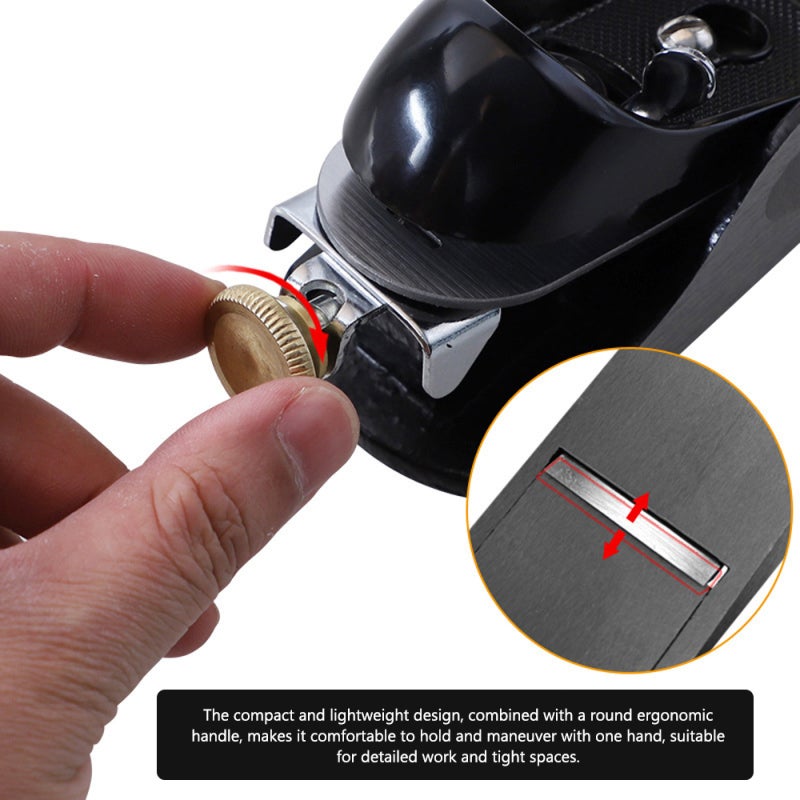 Woodworking Planer: Compact Portable, Ergonomic Single-Handed Use - T10 Alloy Steel Blade, Length & Angle Adjustable for Detailed Woodworking Tasks, Tight Spaces - Image 2