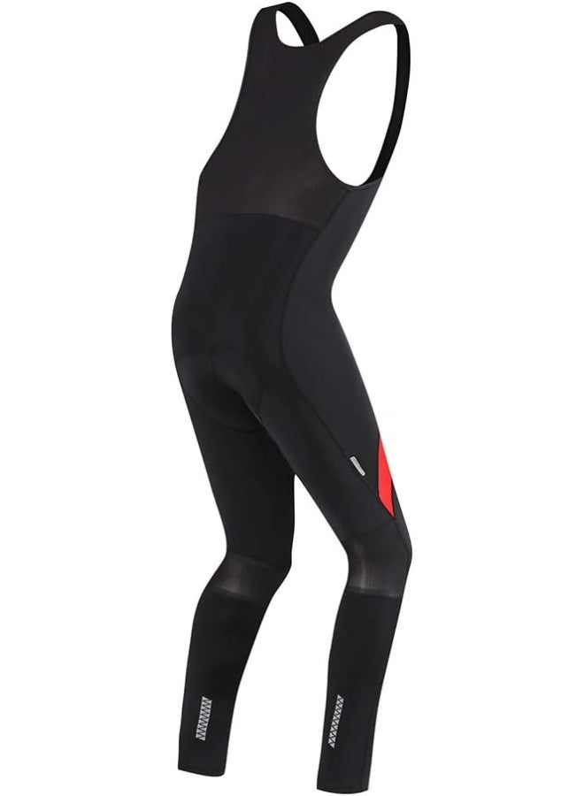 Santic Mens Cycling Bib Pants Padded Bicycle Breathable Long Tights for Men Compression Bike Riding Leggings Red S - Image 2
