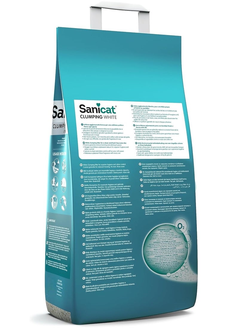 White Clumping Cat Litter Rose Petal Scent 8 L