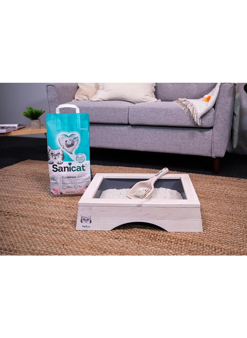 White Clumping Cat Litter Rose Petal Scent 8 L