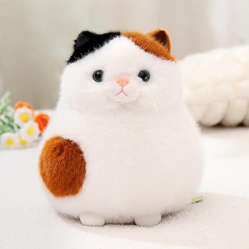 PEACH CAT Fat Calico Cat Plush Cute Kitten Stuffed Animal Soft Plushies Toy Pillow Gifts for Kids White 79 - Image 1