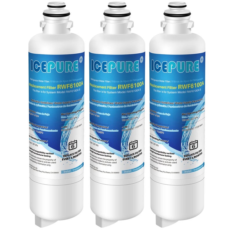 Icepure Refrigerator Water Filter Replacement For Bosch Ultra Clarity Pro Borplftr50 Borplftr55 12033030 12028325 11025825 11032531 B36Ct80Sns B36Cl80Ens Wfc100Mf Wfs200Mf Ra450022 3Pack - Image 1