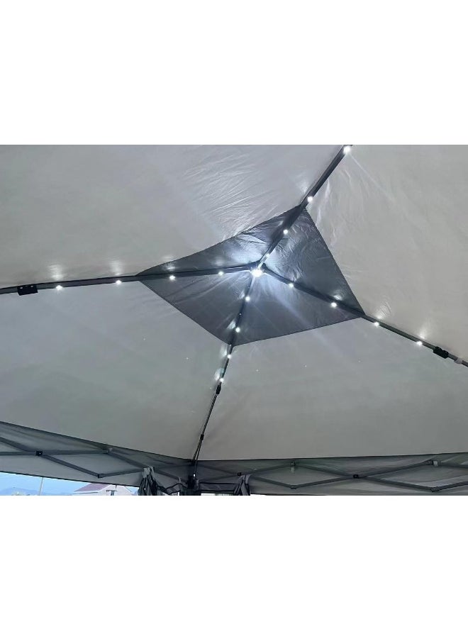 Yulan Outdoor Pop Up Gazebo Canopy with Netting and Solar LED Light for Parties and Activities 3x3