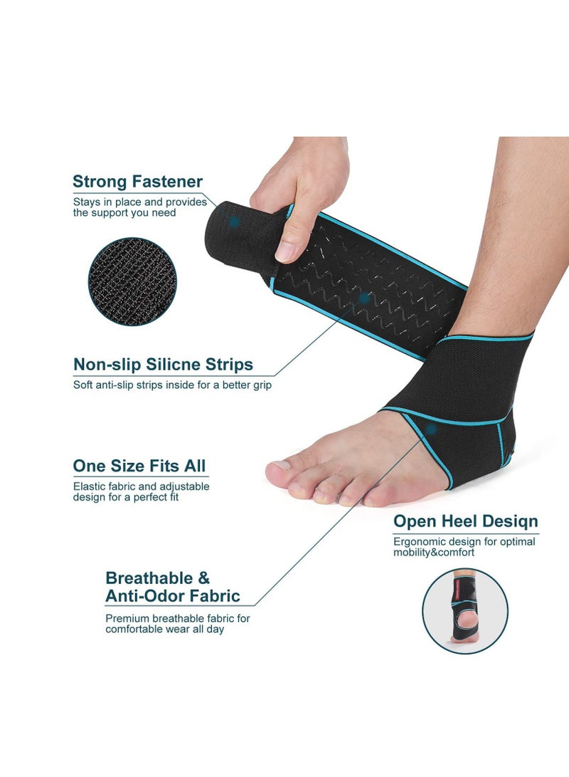 SYOSI Ankle Support Brace, Breathable Ankle Wrap, Adjustable Compression Ankle Support Wrap Sleeve for Sprained Ankle, Stabilize Ligament, Sports, Against Chronic Ankle Strain Fatigue (1 Pair) - Image 4